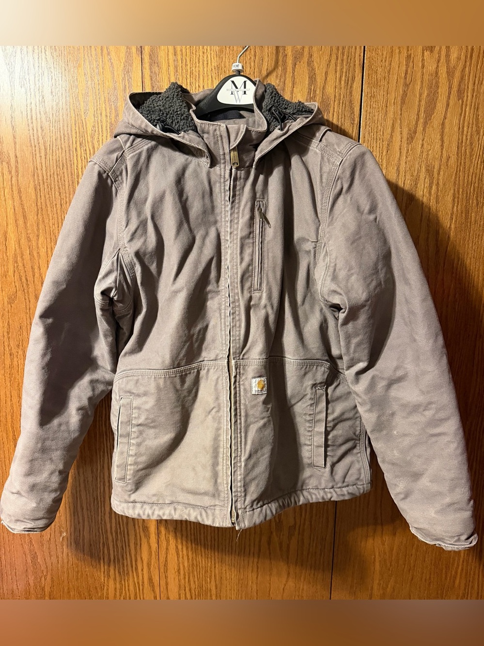 Carhartt Full Swing Womens Caldwell Jacket Hooded Sherpa Lined Workwear Canvas M